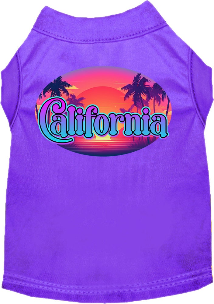 Pet Dog & Cat Screen Printed Shirt for Medium to Large Pets (Sizes 2XL-6XL), "California Classic Beach"