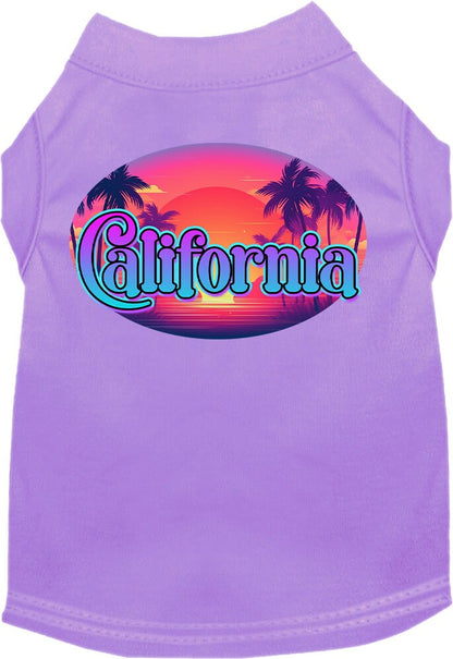 Pet Dog & Cat Screen Printed Shirt for Small to Medium Pets (Sizes XS-XL), "California Classic Beach"