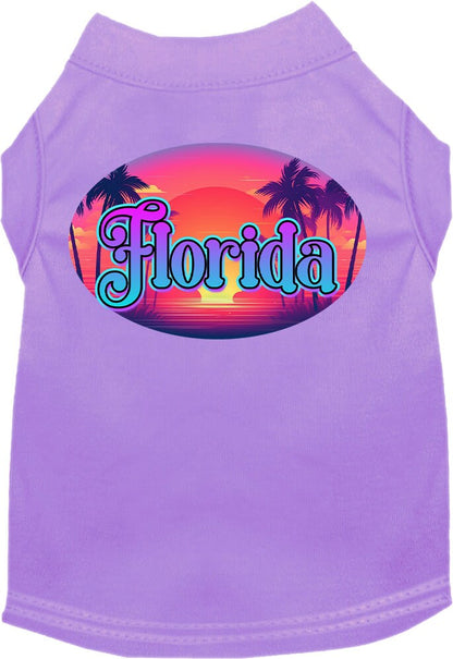 Camiseta serigrafiada para perros y gatos, para mascotas pequeñas y medianas (tallas XS a XL), "Florida Classic Beach"