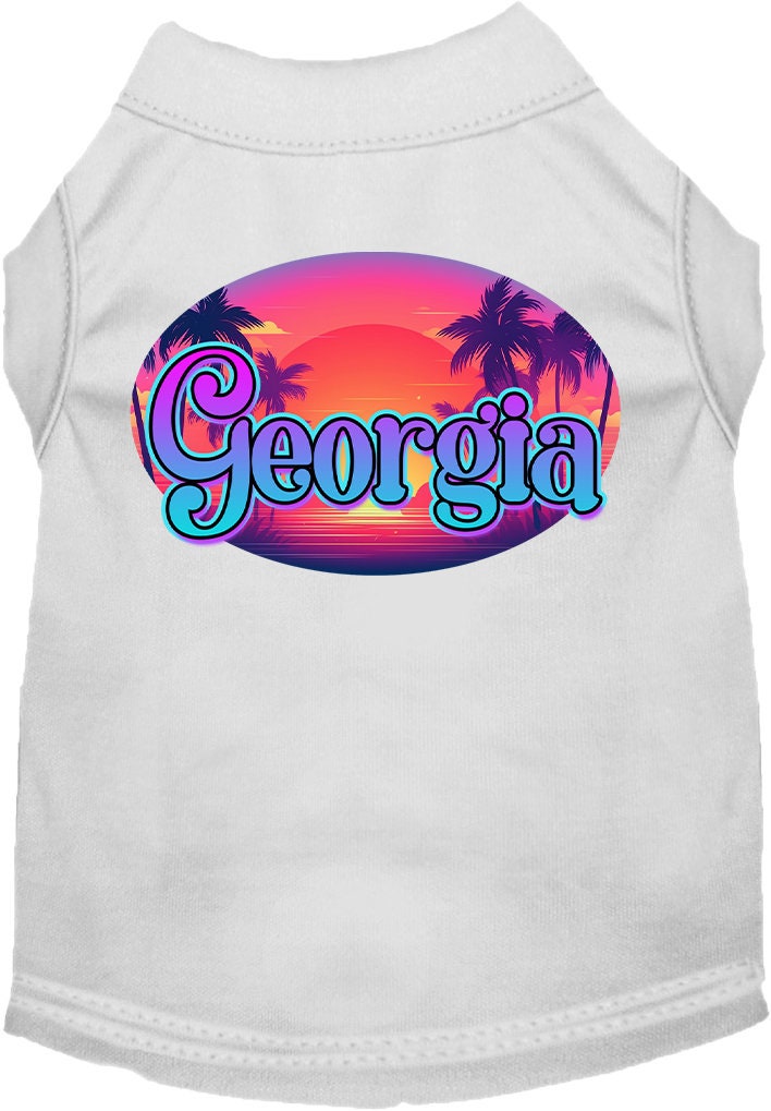 Camiseta serigrafiada para perros y gatos, para mascotas pequeñas y medianas (tallas XS a XL), "Georgia Classic Beach"