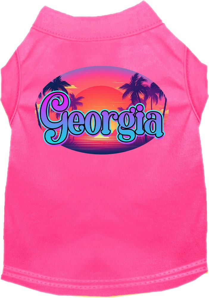 Camiseta serigrafiada para perros y gatos, para mascotas pequeñas y medianas (tallas XS a XL), "Georgia Classic Beach"