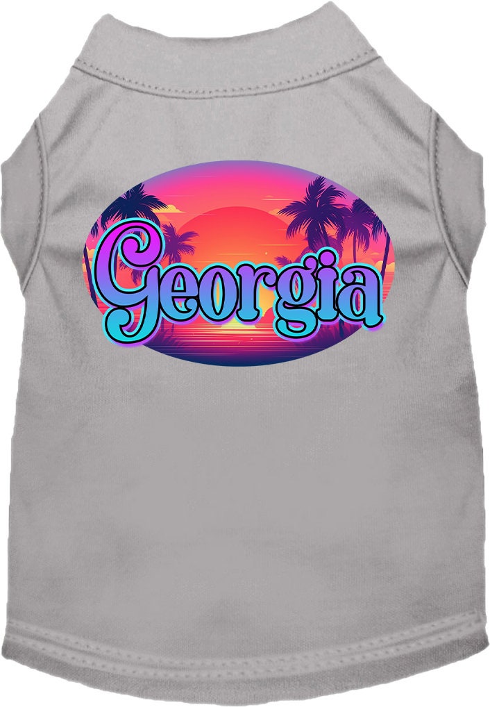 Camiseta serigrafiada para perros y gatos, para mascotas pequeñas y medianas (tallas XS a XL), "Georgia Classic Beach"