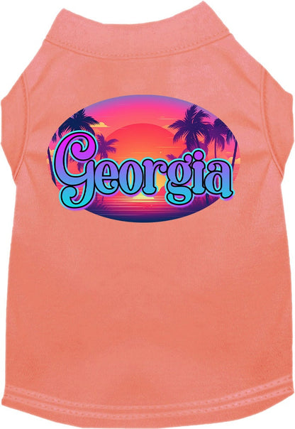 Camiseta serigrafiada para perros y gatos, para mascotas pequeñas y medianas (tallas XS a XL), "Georgia Classic Beach"