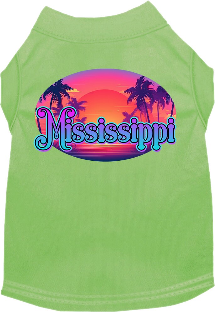 Camiseta serigrafiada para perros y gatos, para mascotas pequeñas y medianas (tallas XS a XL), "Mississippi Classic Beach"