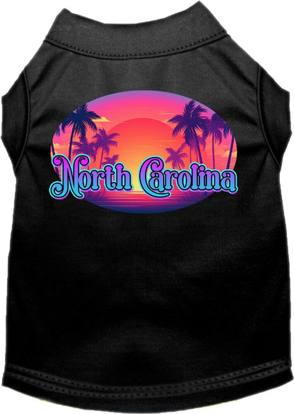 Camiseta serigrafiada para perros y gatos, para mascotas pequeñas y medianas (tallas XS a XL), "North Carolina Classic Beach"