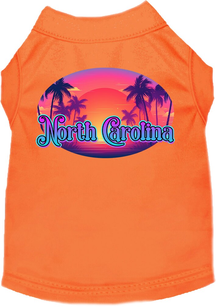 Camiseta serigrafiada para perros y gatos, para mascotas pequeñas y medianas (tallas XS a XL), "North Carolina Classic Beach"