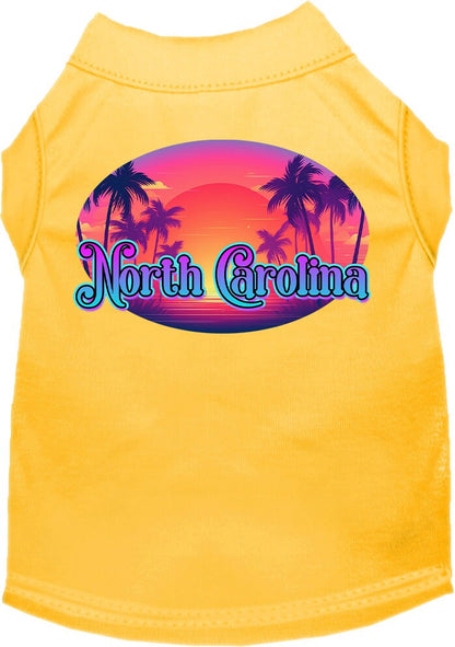 Camiseta serigrafiada para perros y gatos, para mascotas pequeñas y medianas (tallas XS a XL), "North Carolina Classic Beach"