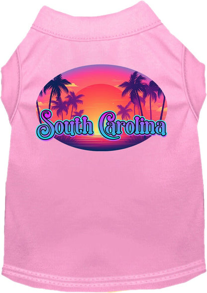 Camiseta serigrafiada para perros y gatos, para mascotas pequeñas y medianas (tallas XS a XL), "South Carolina Classic Beach"