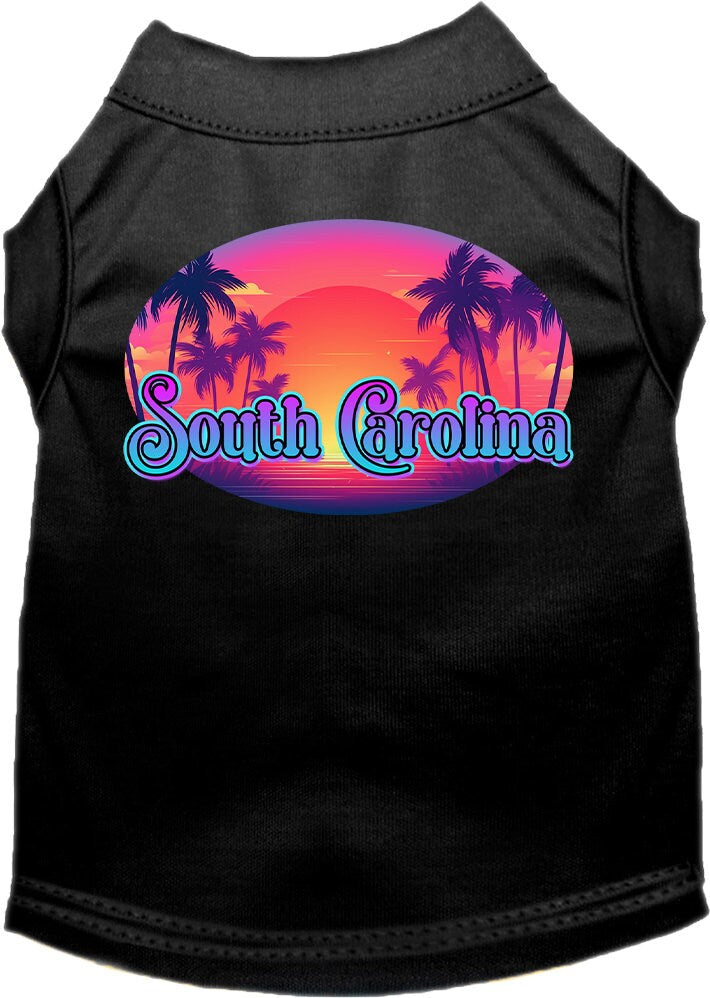 Camiseta serigrafiada para perros y gatos, para mascotas pequeñas y medianas (tallas XS a XL), "South Carolina Classic Beach"