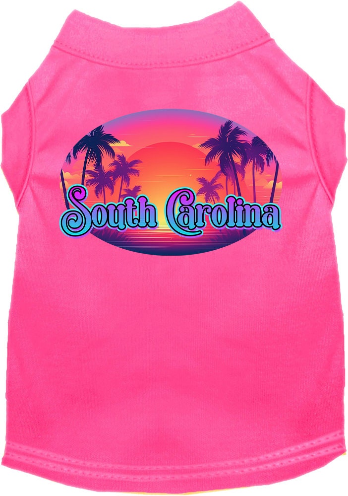 Camiseta serigrafiada para perros y gatos, para mascotas pequeñas y medianas (tallas XS a XL), "South Carolina Classic Beach"