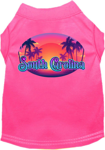 Camiseta serigrafiada para perros y gatos, para mascotas pequeñas y medianas (tallas XS a XL), "South Carolina Classic Beach"