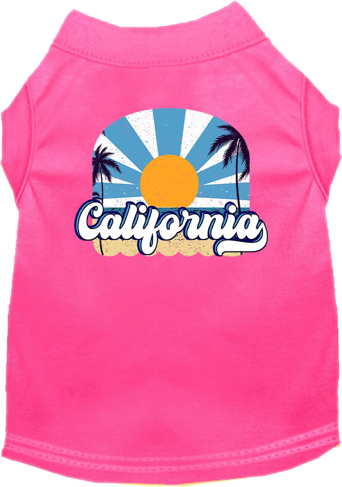 Camiseta serigrafiada para perros y gatos, para mascotas pequeñas y medianas (tallas XS a XL), "California Coast"