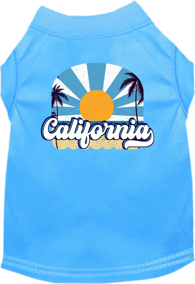 Camiseta serigrafiada para perros y gatos, para mascotas pequeñas y medianas (tallas XS a XL), "California Coast"