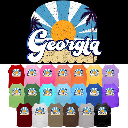 Camiseta serigrafiada para perros y gatos, para mascotas pequeñas y medianas (tallas XS a XL), "Georgia Coast"