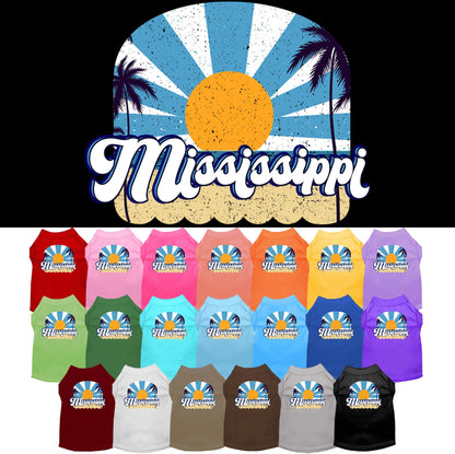 Camiseta serigrafiada para perros y gatos, para mascotas pequeñas y medianas (tallas XS a XL), "Costa de Mississippi"