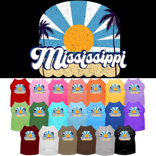 Camiseta serigrafiada para perros y gatos, para mascotas pequeñas y medianas (tallas XS a XL), "Costa de Mississippi"