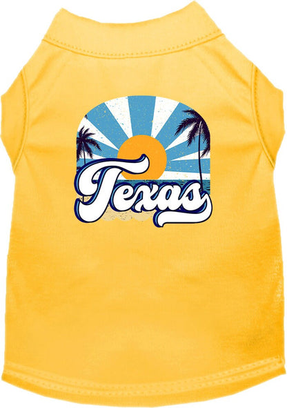 Camiseta serigrafiada para perros y gatos, para mascotas pequeñas y medianas (tallas XS a XL), "Texas Coast"