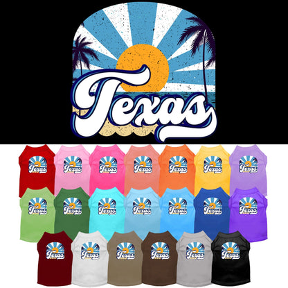 Camiseta serigrafiada para perros y gatos, para mascotas pequeñas y medianas (tallas XS a XL), "Texas Coast"