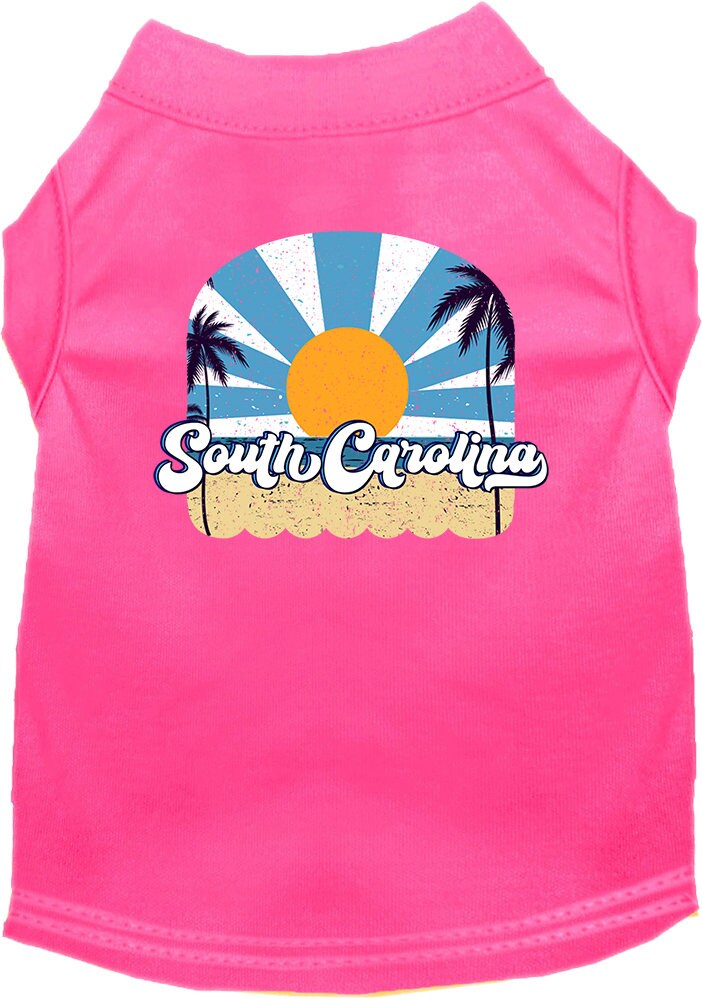 Camiseta serigrafiada para perros y gatos, para mascotas pequeñas y medianas (tallas XS a XL), "South Carolina Coast"