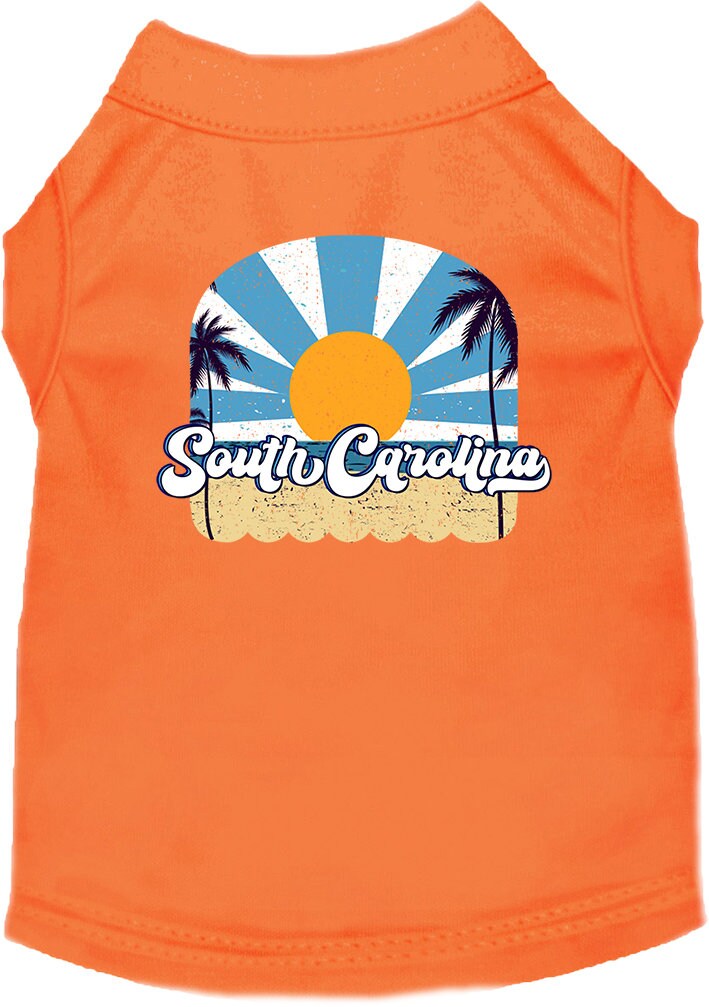 Camiseta serigrafiada para perros y gatos, para mascotas pequeñas y medianas (tallas XS a XL), "South Carolina Coast"