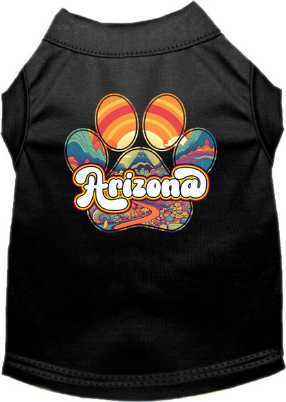 Camiseta serigrafiada para perros y gatos, para mascotas pequeñas y medianas (tallas XS a XL), "Arizona Groovy Summit"