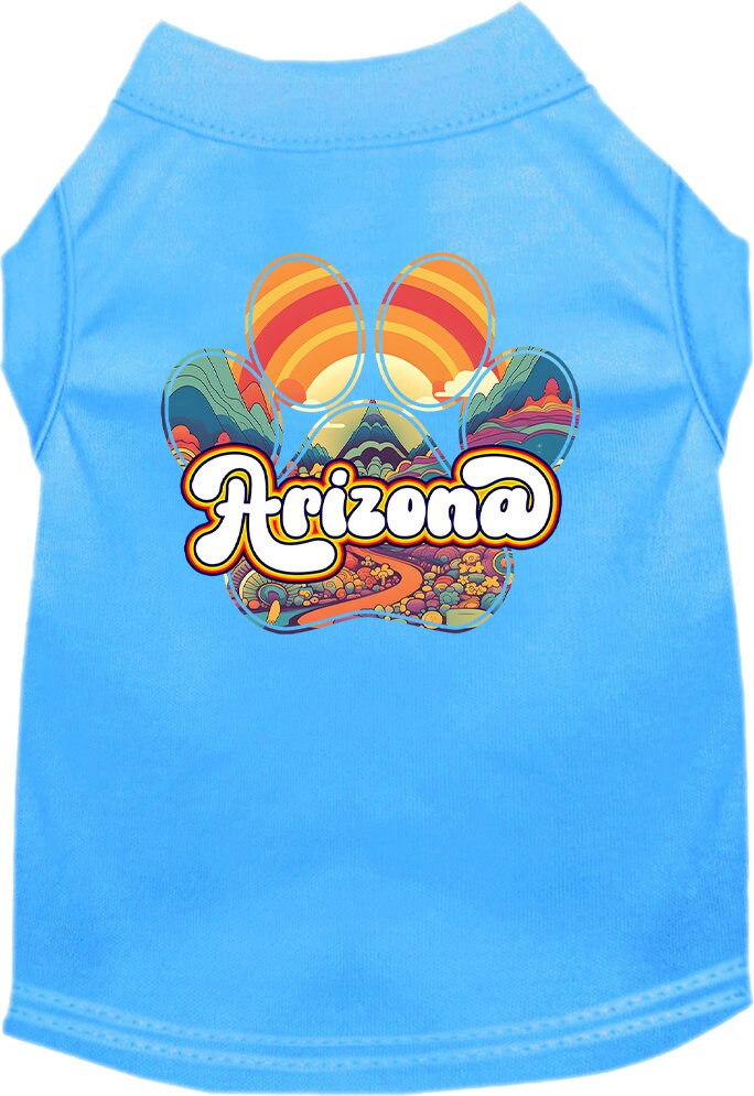 Camiseta serigrafiada para perros y gatos, para mascotas pequeñas y medianas (tallas XS a XL), "Arizona Groovy Summit"