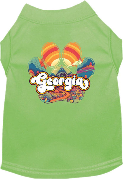 Camiseta serigrafiada para perros y gatos, para mascotas pequeñas y medianas (tallas XS a XL), "Georgia Groovy Summit"