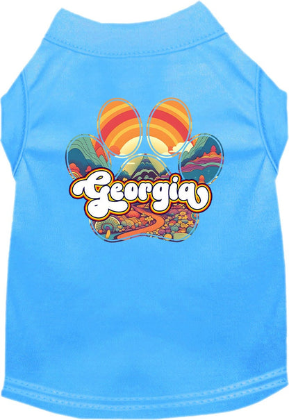 Camiseta serigrafiada para perros y gatos, para mascotas pequeñas y medianas (tallas XS a XL), "Georgia Groovy Summit"