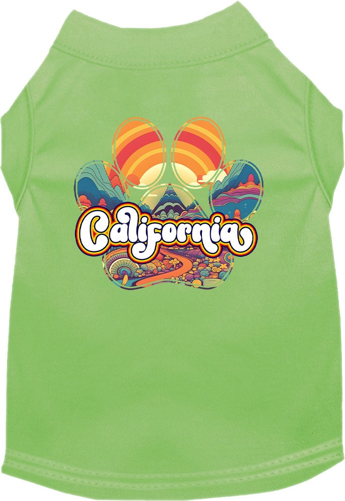 Pet Dog & Cat Screen Printed Shirt for Small to Medium Pets (Sizes XS-XL), "California Groovy Summit"