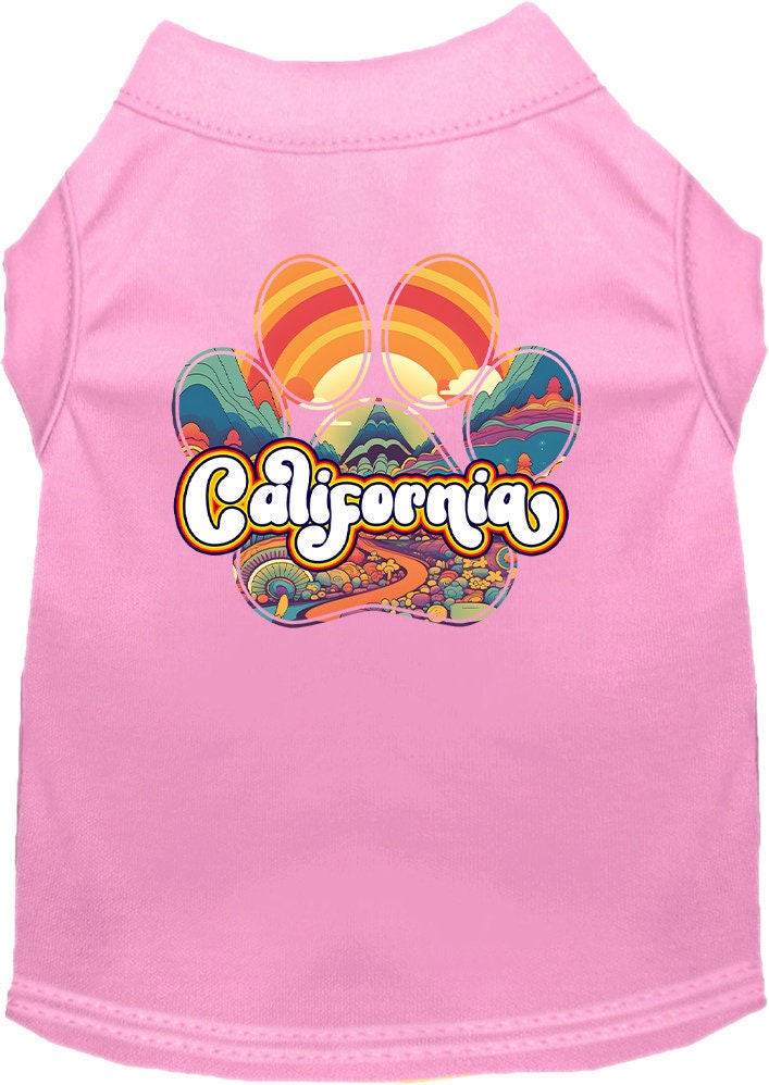 Pet Dog & Cat Screen Printed Shirt for Small to Medium Pets (Sizes XS-XL), "California Groovy Summit"