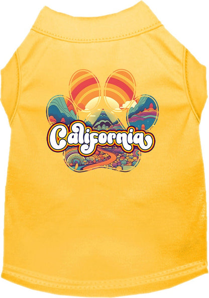 Pet Dog & Cat Screen Printed Shirt for Small to Medium Pets (Sizes XS-XL), "California Groovy Summit"