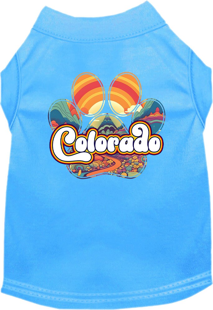 Pet Dog & Cat Screen Printed Shirt for Medium to Large Pets (Sizes 2XL-6XL), "Colorado Groovy Summit"