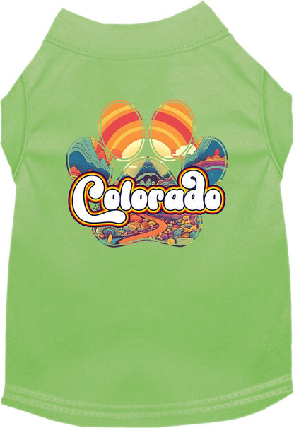 Pet Dog & Cat Screen Printed Shirt for Small to Medium Pets (Sizes XS-XL), "Colorado Groovy Summit"