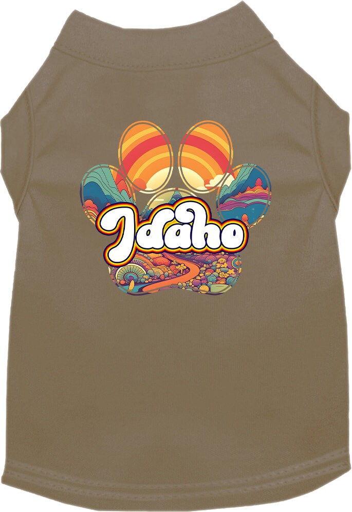 Camiseta serigrafiada para perros y gatos, para mascotas pequeñas y medianas (tallas XS a XL), "Idaho Groovy Summit"