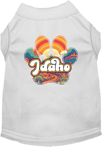 Camiseta serigrafiada para perros y gatos, para mascotas pequeñas y medianas (tallas XS a XL), "Idaho Groovy Summit"