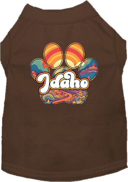 Camiseta serigrafiada para perros y gatos, para mascotas pequeñas y medianas (tallas XS a XL), "Idaho Groovy Summit"