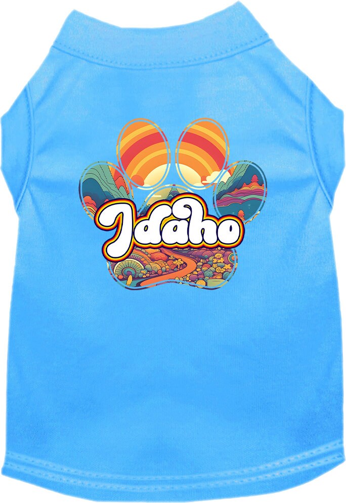 Camiseta serigrafiada para perros y gatos, para mascotas pequeñas y medianas (tallas XS a XL), "Idaho Groovy Summit"