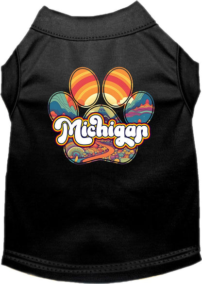 Pet Dog & Cat Screen Printed Shirt for Medium to Large Pets (Sizes 2XL-6XL), "Michigan Groovy Summit"