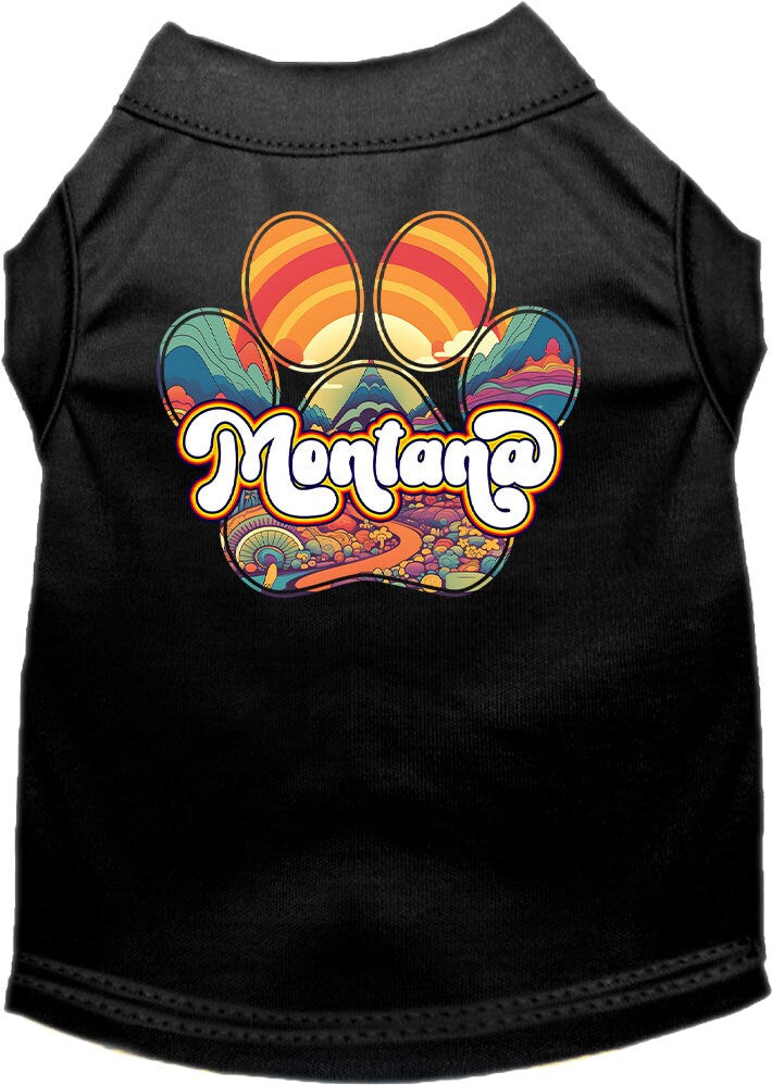 Camiseta serigrafiada para perros y gatos, para mascotas pequeñas y medianas (tallas XS a XL), "Montana Groovy Summit"