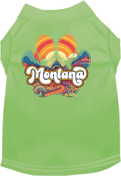 Camiseta serigrafiada para perros y gatos, para mascotas pequeñas y medianas (tallas XS a XL), "Montana Groovy Summit"