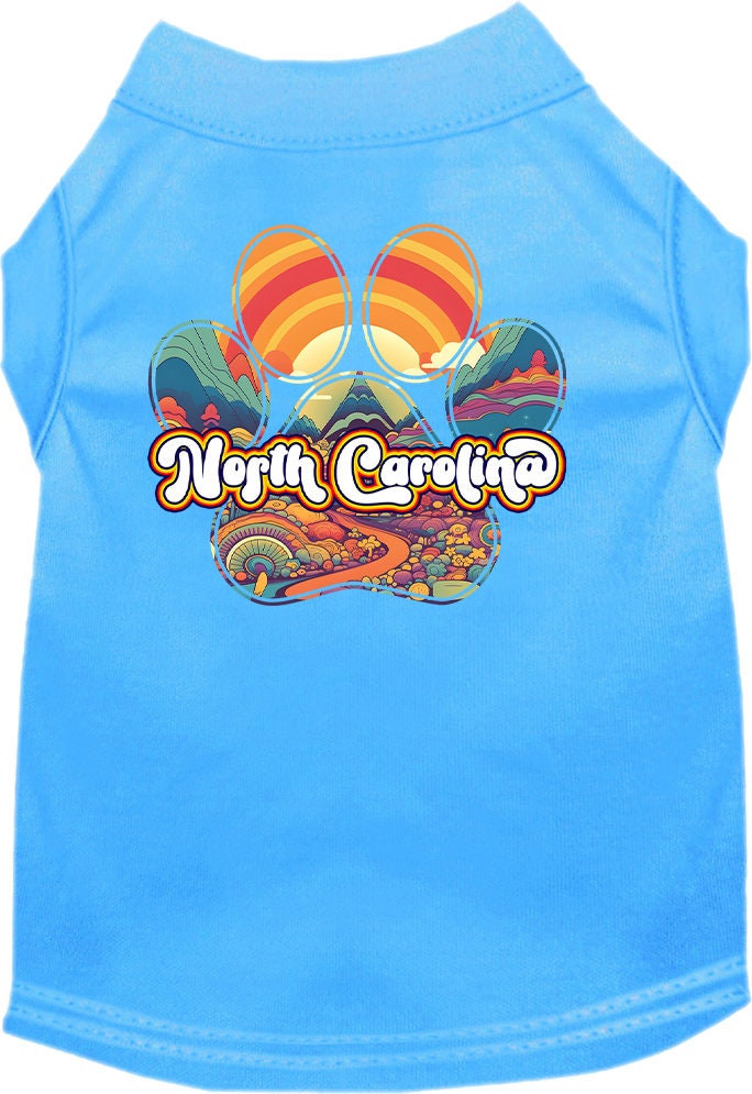 Camiseta serigrafiada para perros y gatos, para mascotas pequeñas y medianas (tallas XS a XL), "North Carolina Groovy Summit"