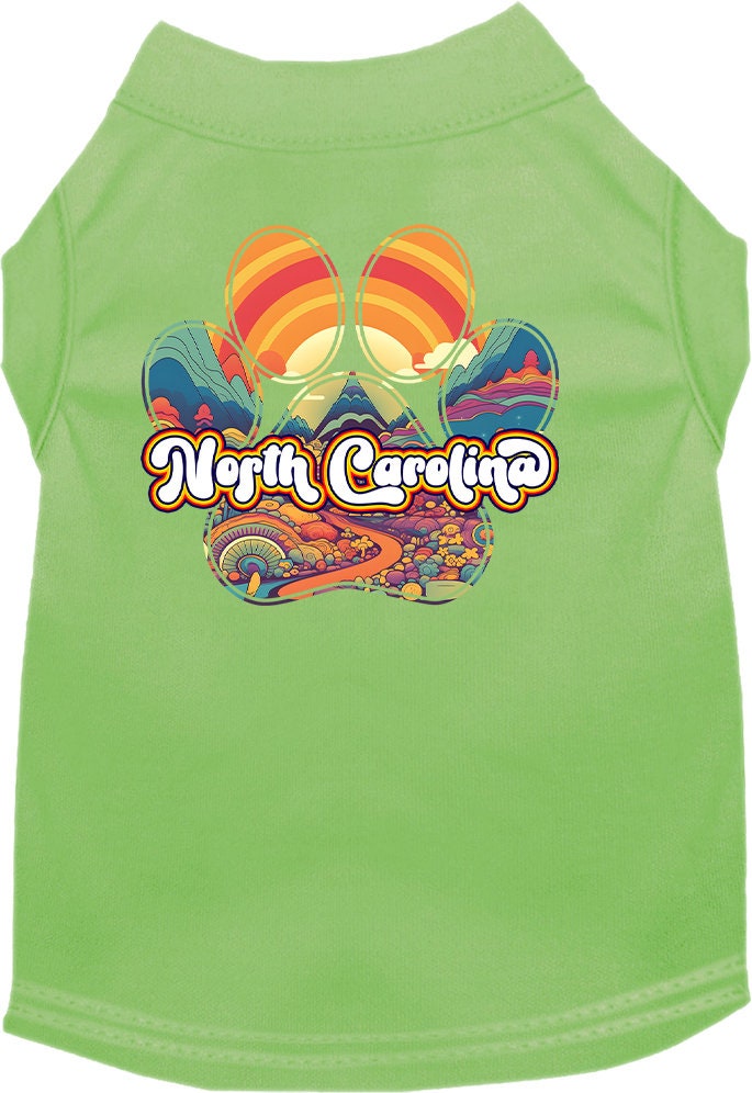 Camiseta serigrafiada para perros y gatos, para mascotas pequeñas y medianas (tallas XS a XL), "North Carolina Groovy Summit"