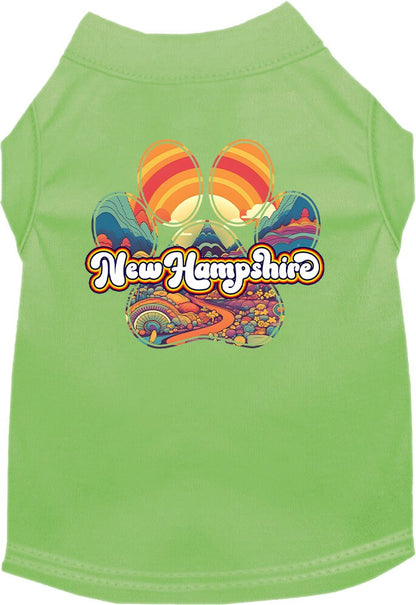 Camiseta serigrafiada para perros y gatos, para mascotas pequeñas y medianas (tallas XS a XL), "New Hampshire Groovy Summit"