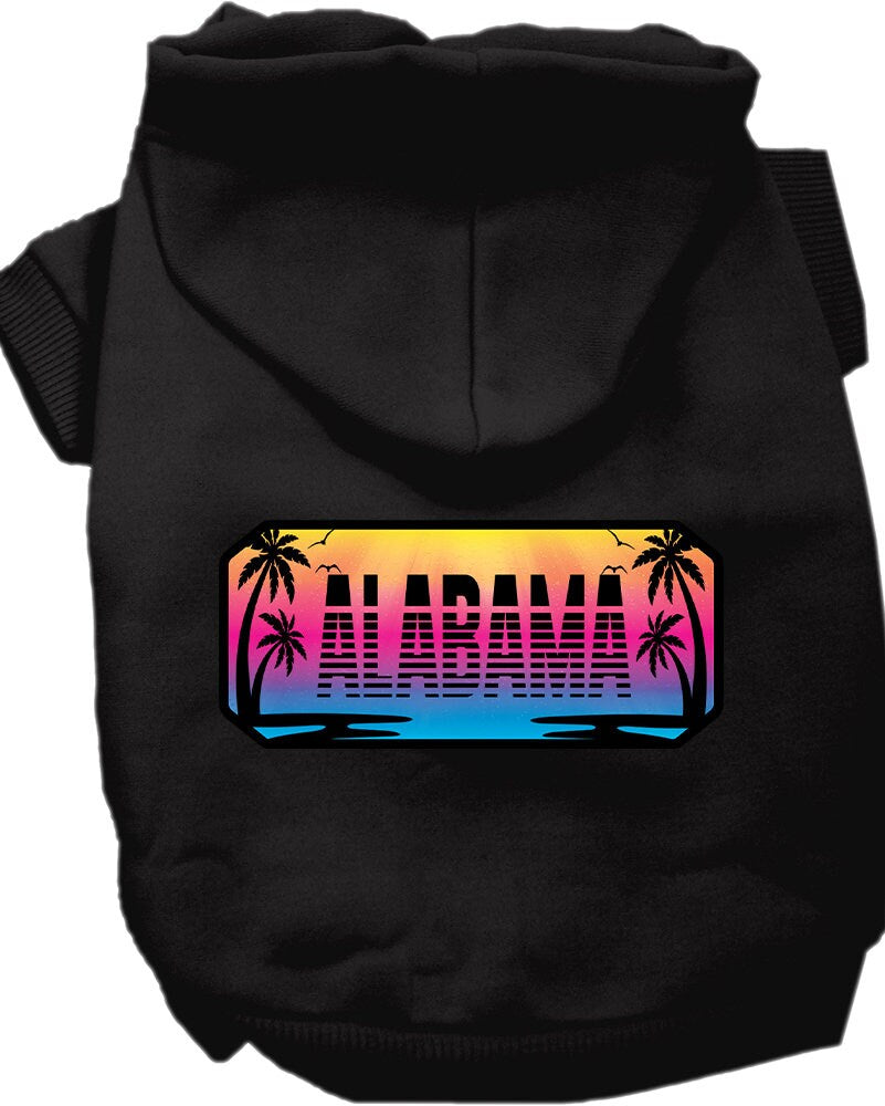 Sudadera con capucha serigrafiada para perros y gatos, para mascotas medianas y grandes (tallas 2XL a 6XL), "Alabama Beach Shades"