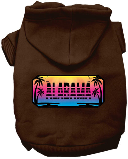 Sudadera con capucha serigrafiada para perros y gatos, para mascotas medianas y grandes (tallas 2XL a 6XL), "Alabama Beach Shades"