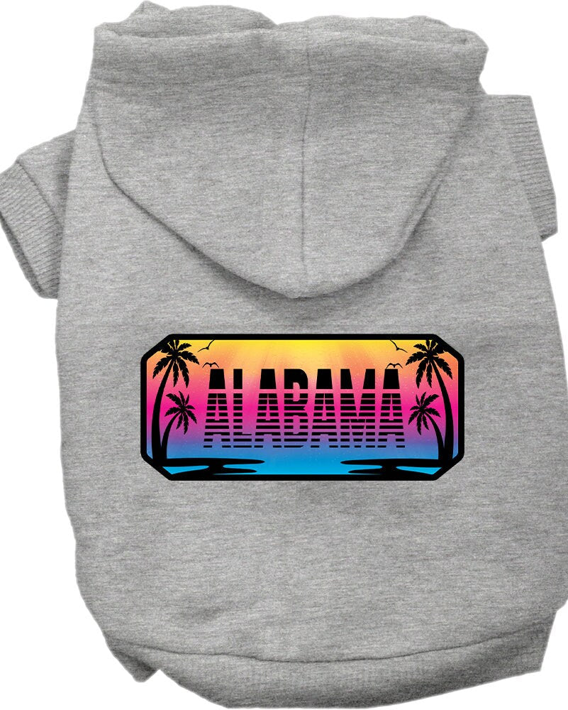 Sudadera con capucha serigrafiada para perros y gatos, para mascotas medianas y grandes (tallas 2XL a 6XL), "Alabama Beach Shades"