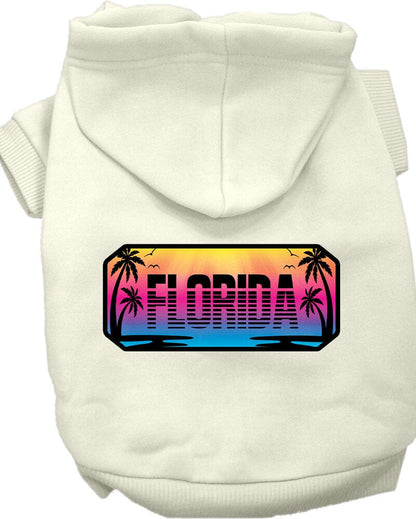 Sudadera con capucha serigrafiada para perros y gatos, para mascotas pequeñas y medianas (tallas XS a XL), "Florida Beach Shades"