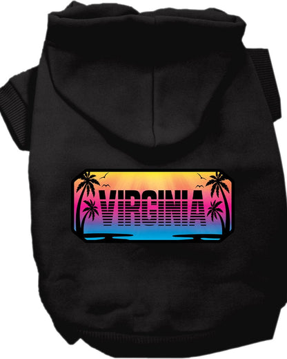 Sudadera con capucha serigrafiada para perros y gatos, para mascotas pequeñas y medianas (tallas XS a XL), "Virginia Beach Shades"