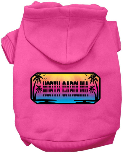 Pet Dog & Cat Screen Printed Hoodie for Small to Medium Pets (Sizes XS-XL), "North Carolina Beach Shades"