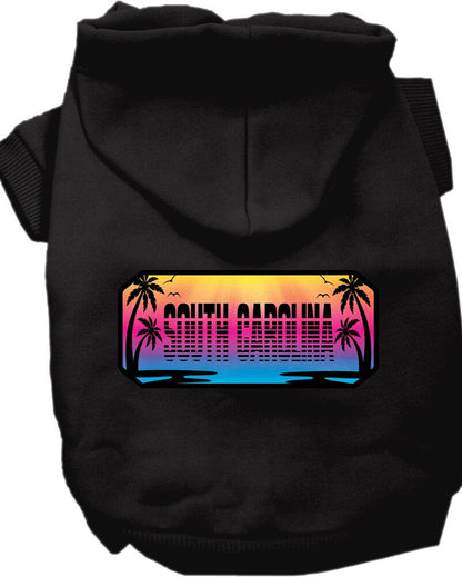 Pet Dog & Cat Screen Printed Hoodie for Small to Medium Pets (Sizes XS-XL), "South Carolina Beach Shades"